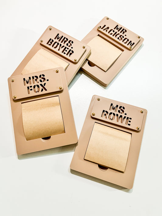 Custom 3D Printed Sticky Note Holder – Personalized Desk Organizer