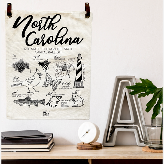 North Carolina Hand Drawn Icons Canvas