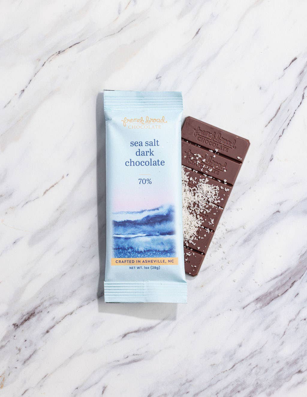 French Broad Chocolate - Sea Salt Chocolate Bar 70% - 28g