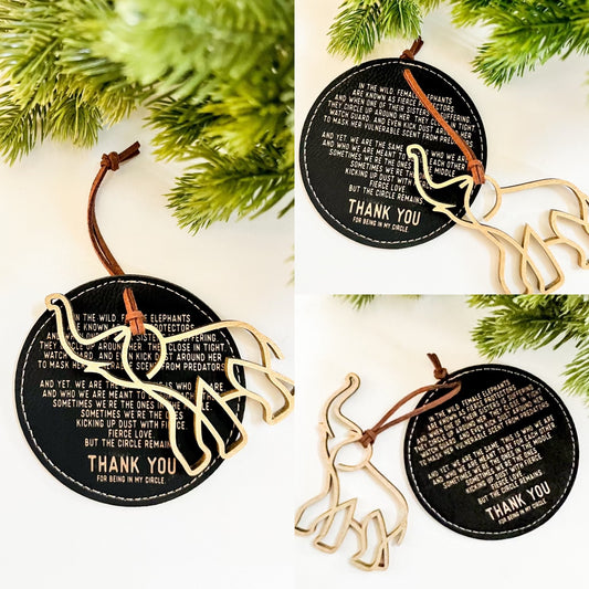 Unbreakable Circle of Sisterhood Leather and Wood Ornament