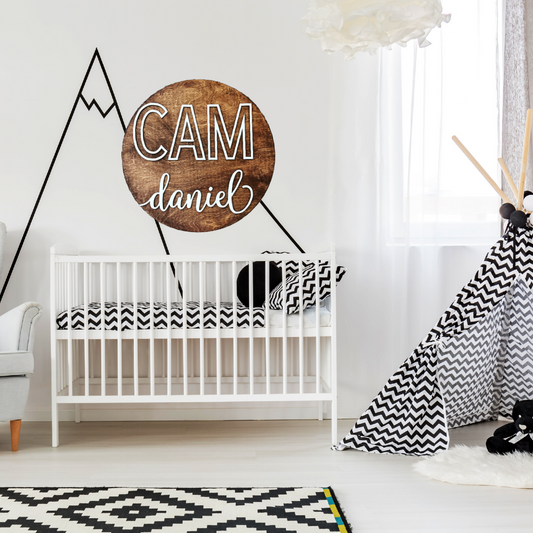 Modern Nursery Round Sign