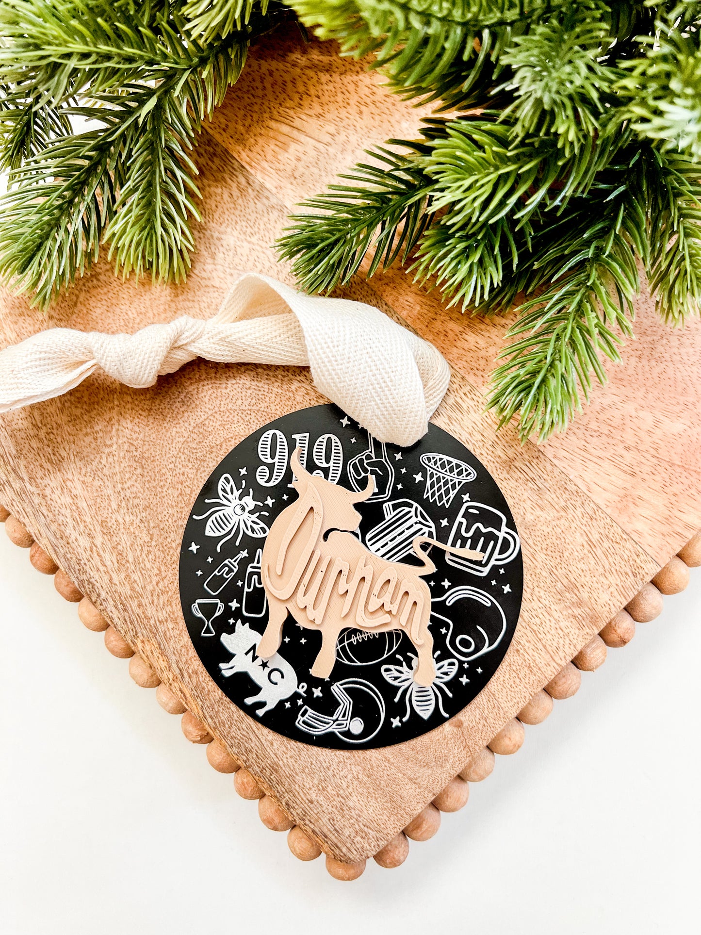 Durham Bull Metal Ornament