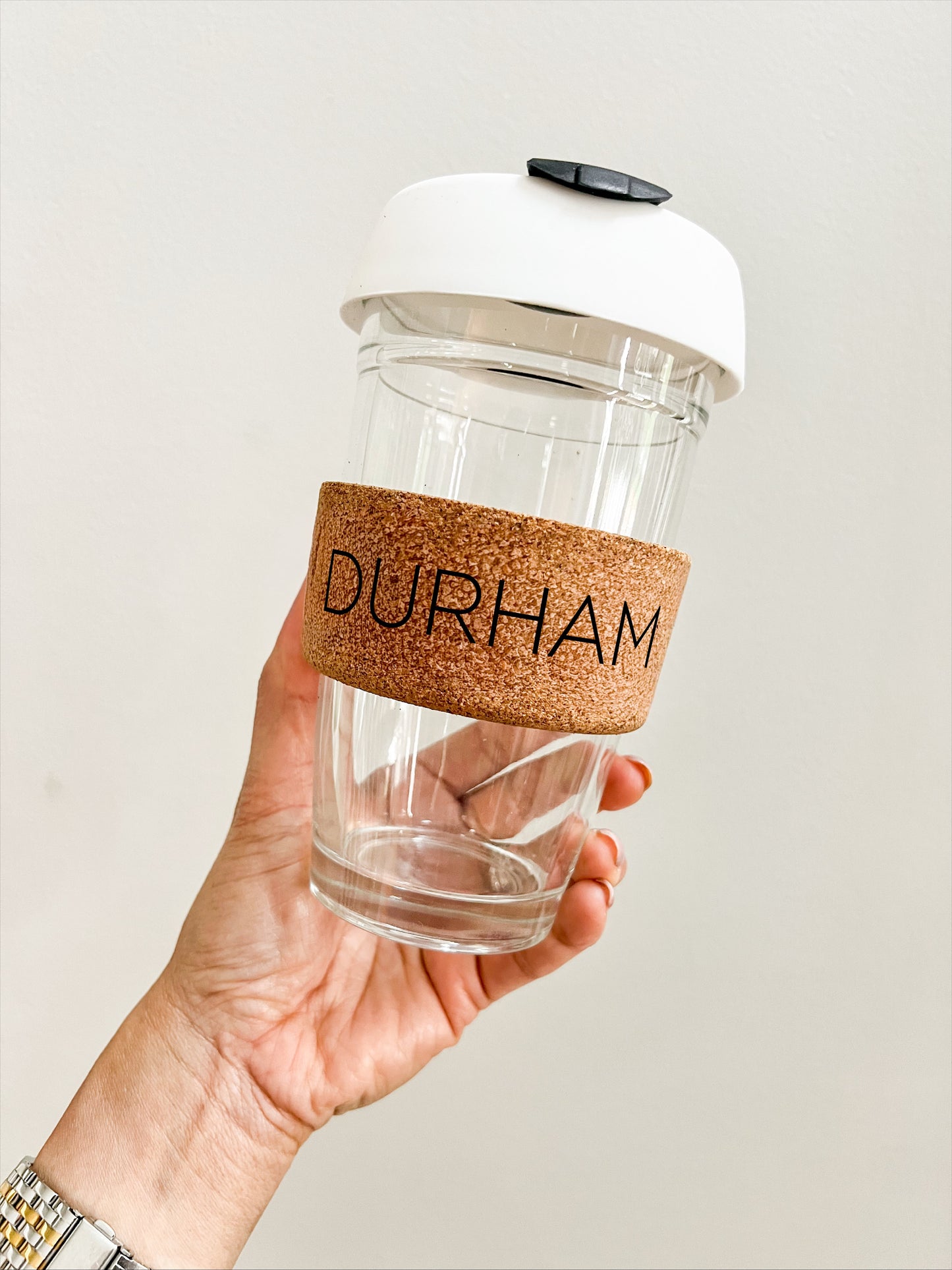 Durham - On The Go 16 oz Glass Tumbler with Cork Sleeve