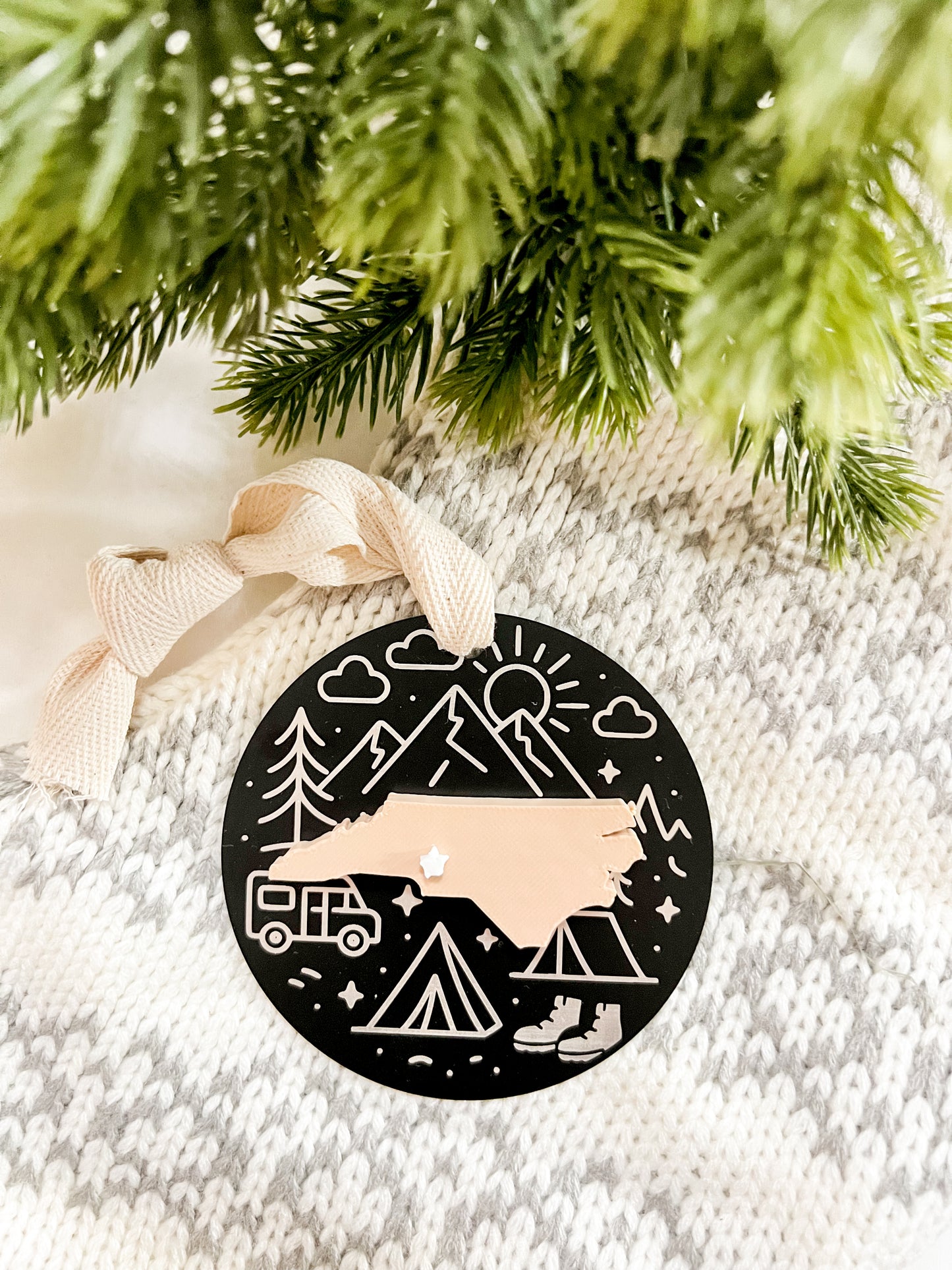 Western NC Mountain Life Metal Ornament