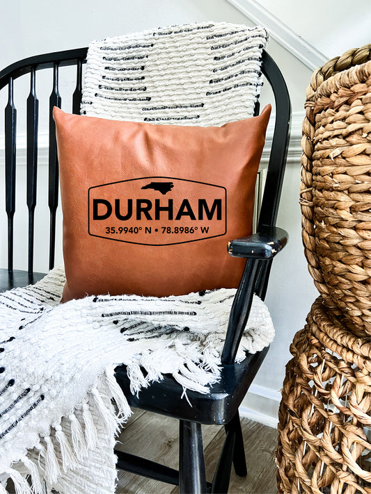 Durham Coordinates Leather Pillow