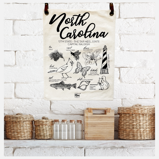 North Carolina Hand Drawn Icons Canvas