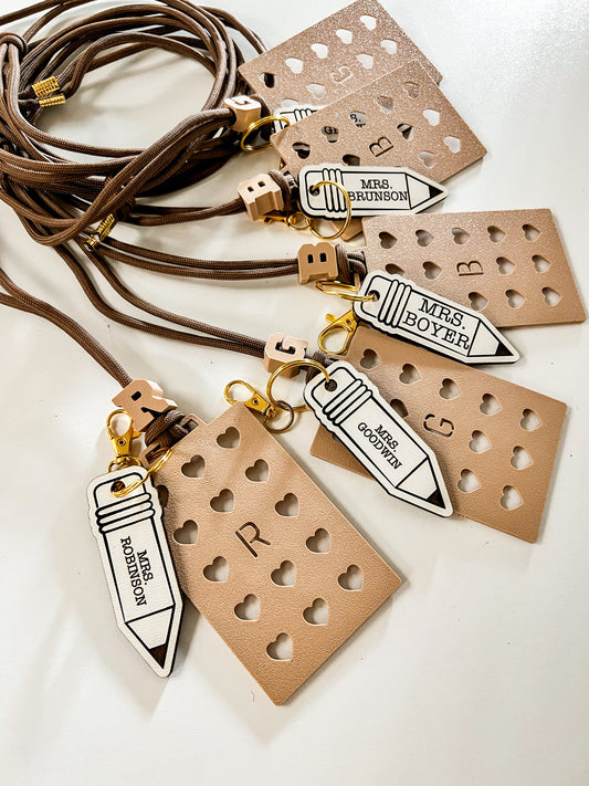 Monogrammed Lanyard Card Holder