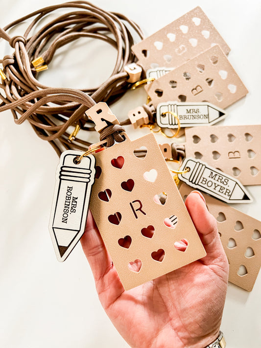 Monogrammed Lanyard Card Holder