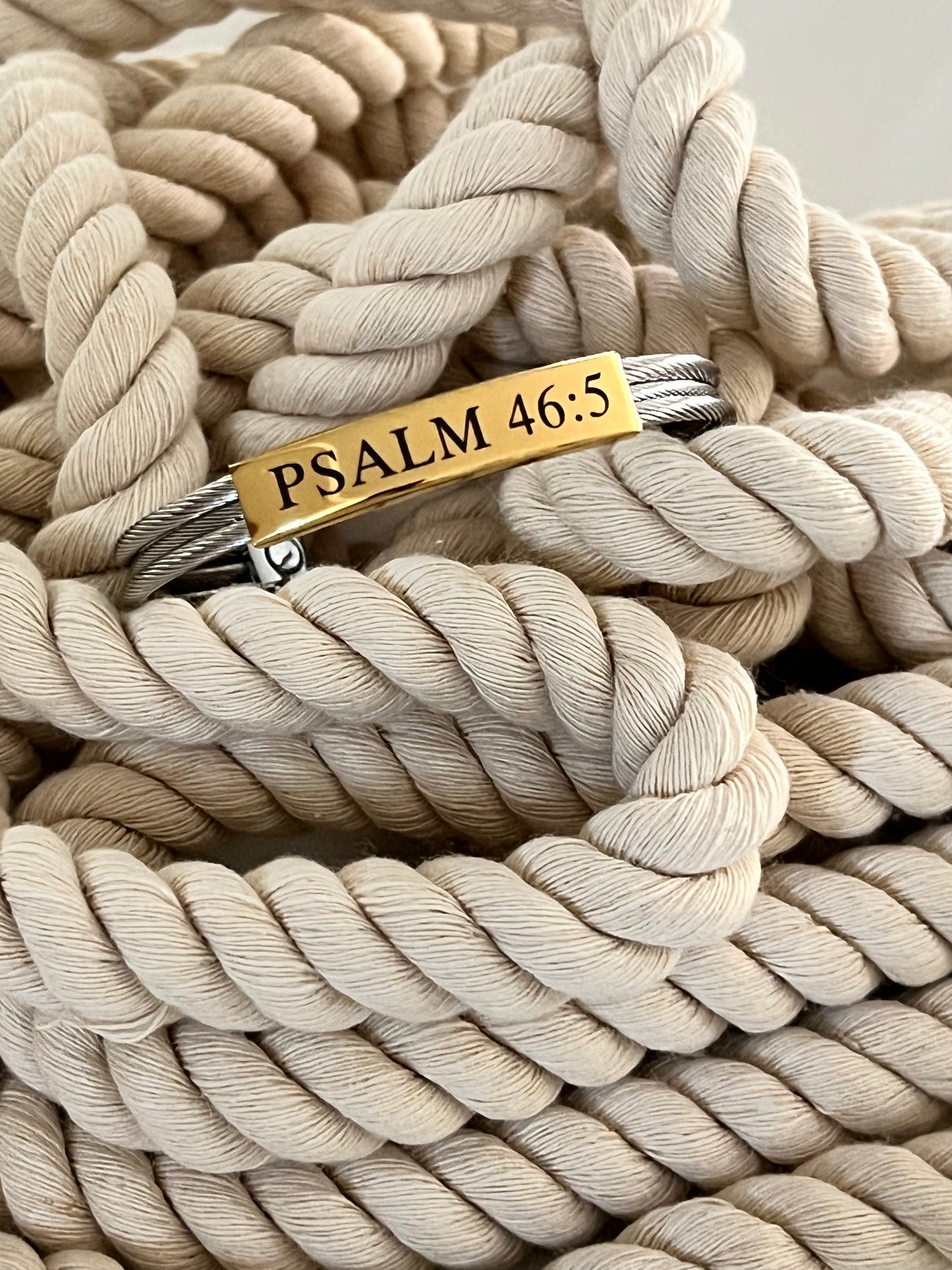 Custom Engraved Cable Bar Bangle
