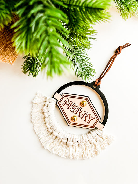 Merry Macrame Ornament