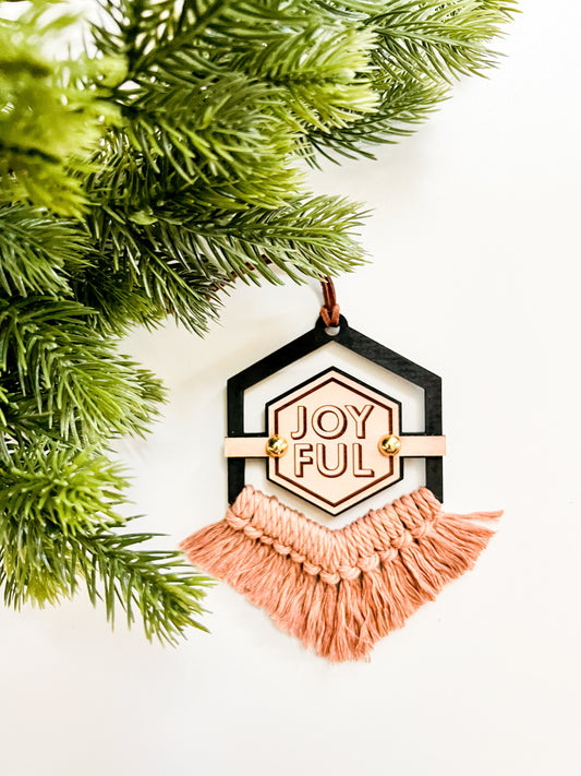 Joyful Macrame Ornament