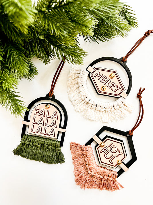 Joyful Macrame Ornament