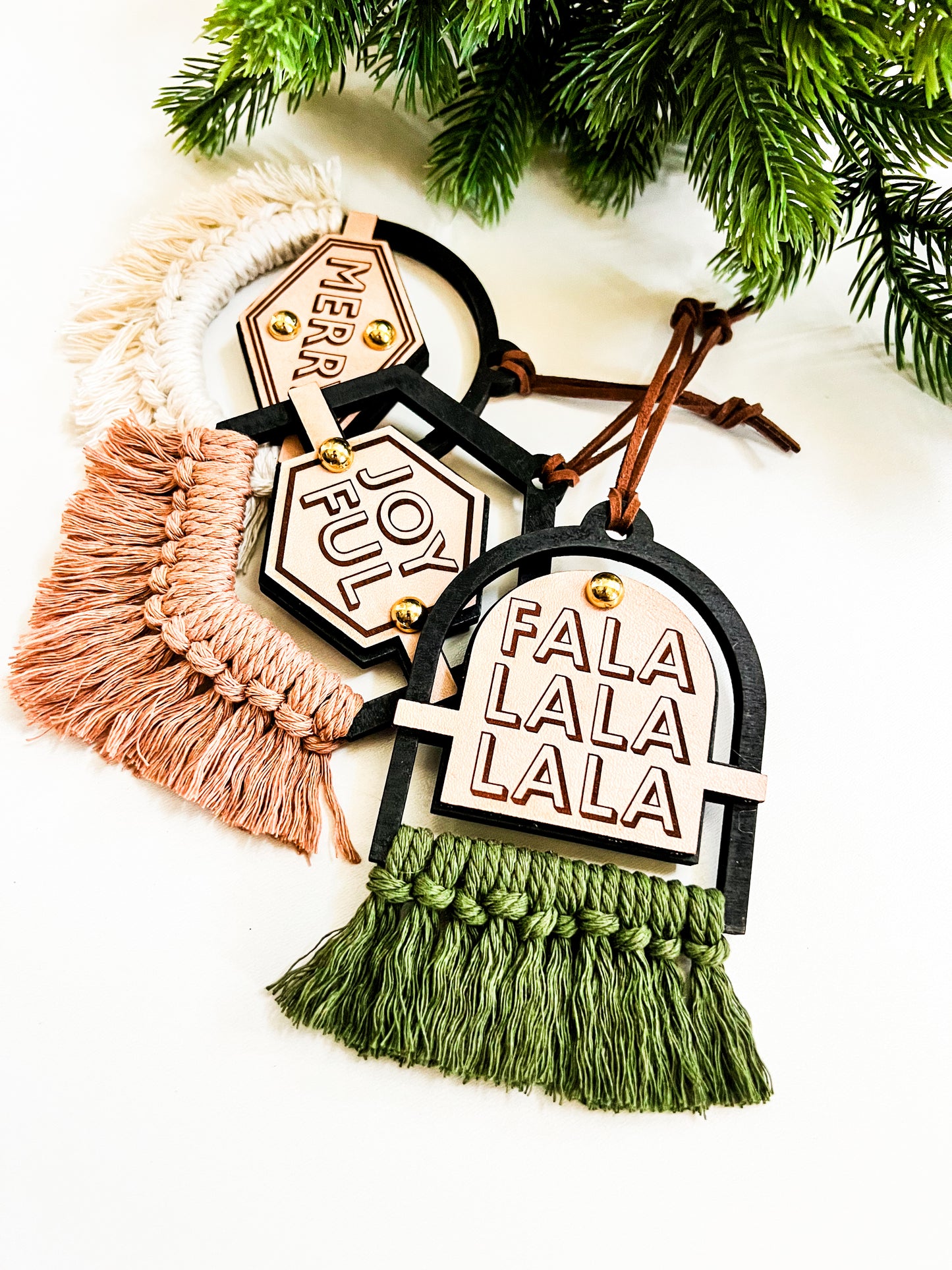 Falalalala Macrame Ornament