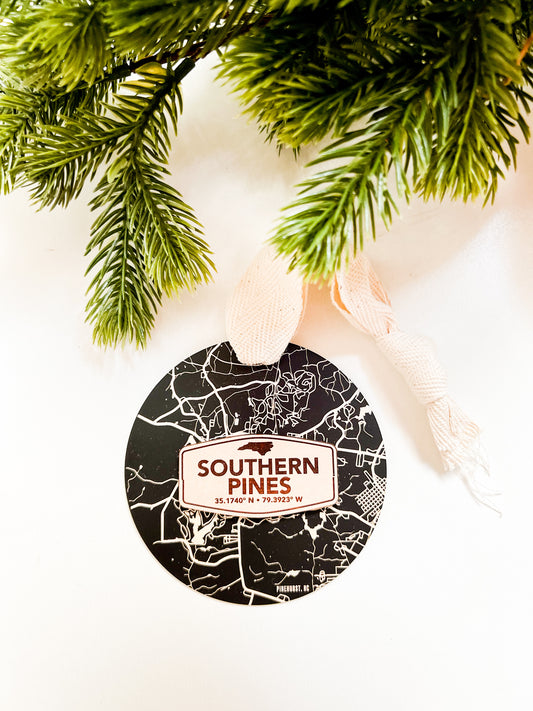 Southern Pines Black Metal Ornament