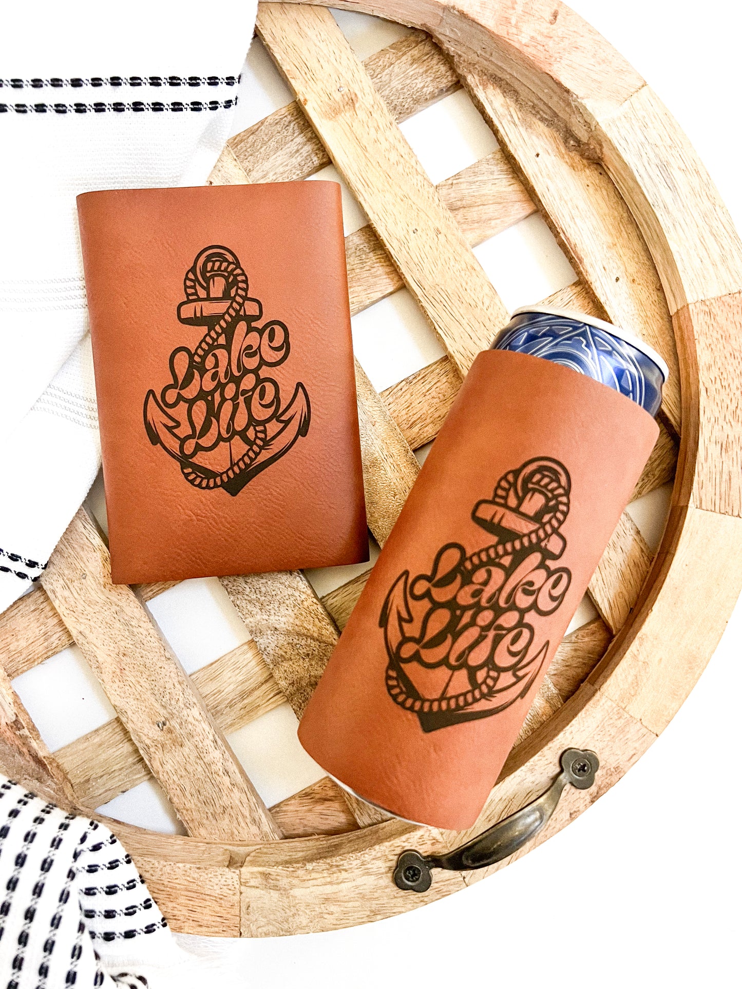 Lake Life Beverage Leather Holder