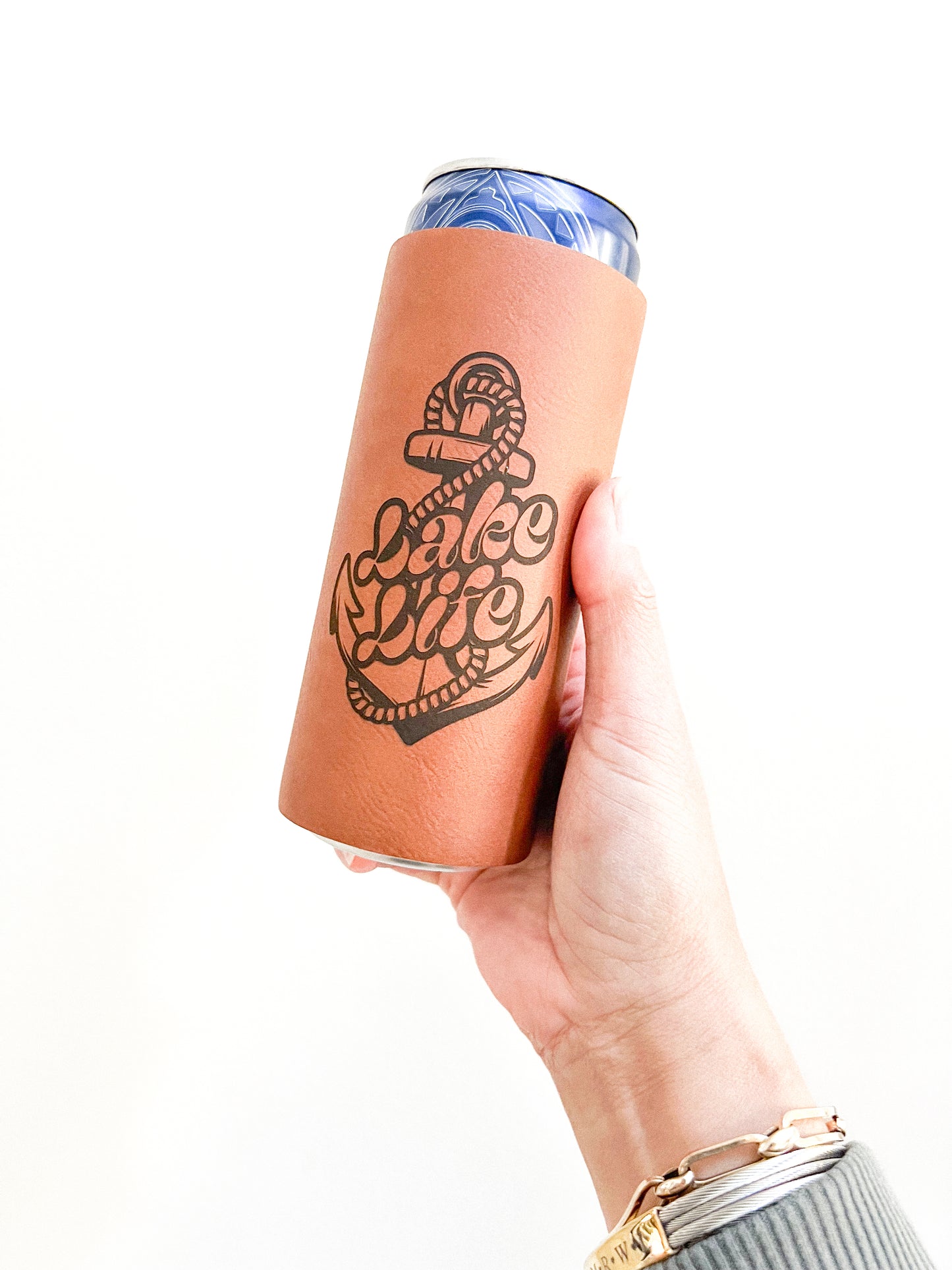 Lake Life Beverage Leather Holder