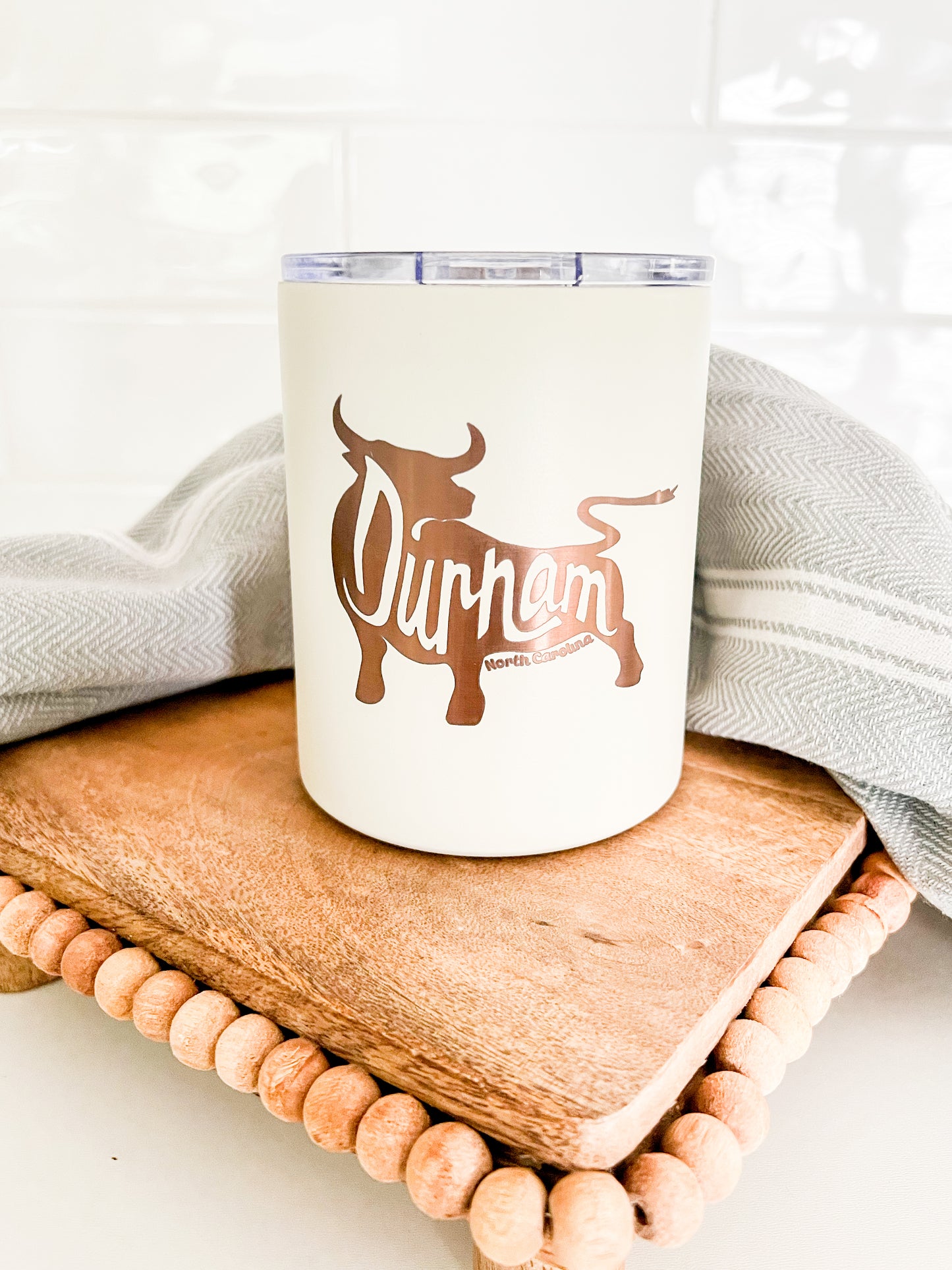 Bull Durham Low Ball Tumbler Cream + Copper
