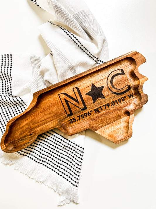 NC Map Coordinates Valet Tray