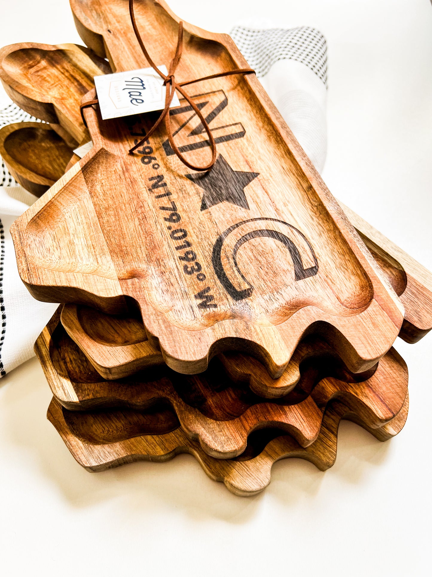 NC Map Coordinates Valet Tray