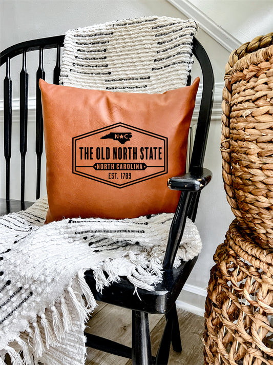 The Old North Carolina Leather Pillow Brown