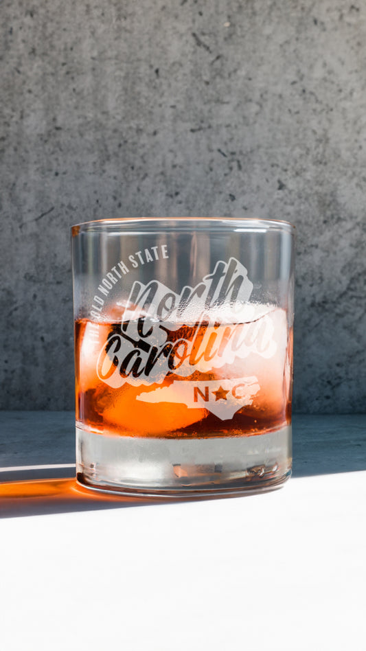 The Old North State Rocks Glass