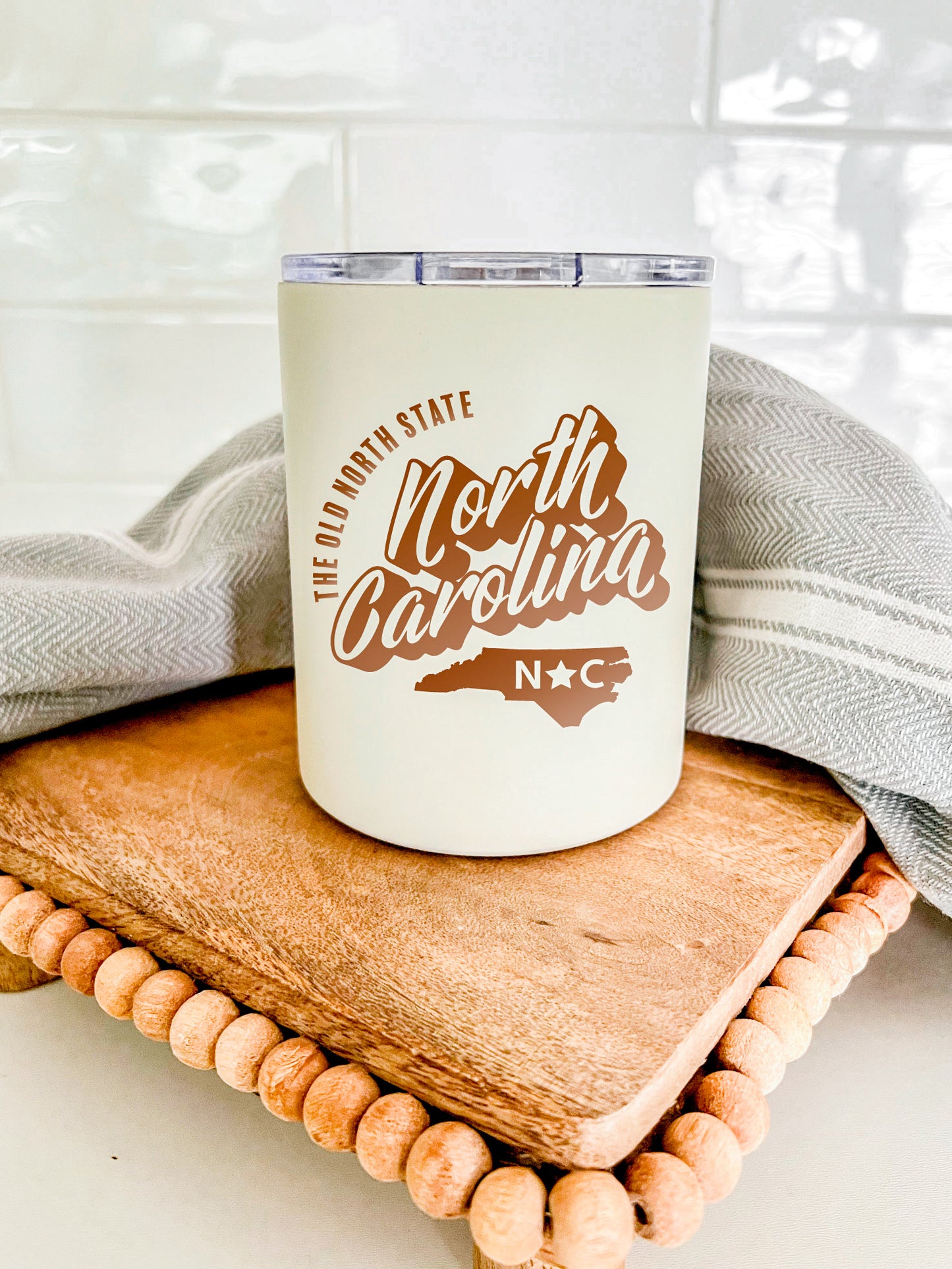 The Old North State Low Ball Tumbler Cream + Copper