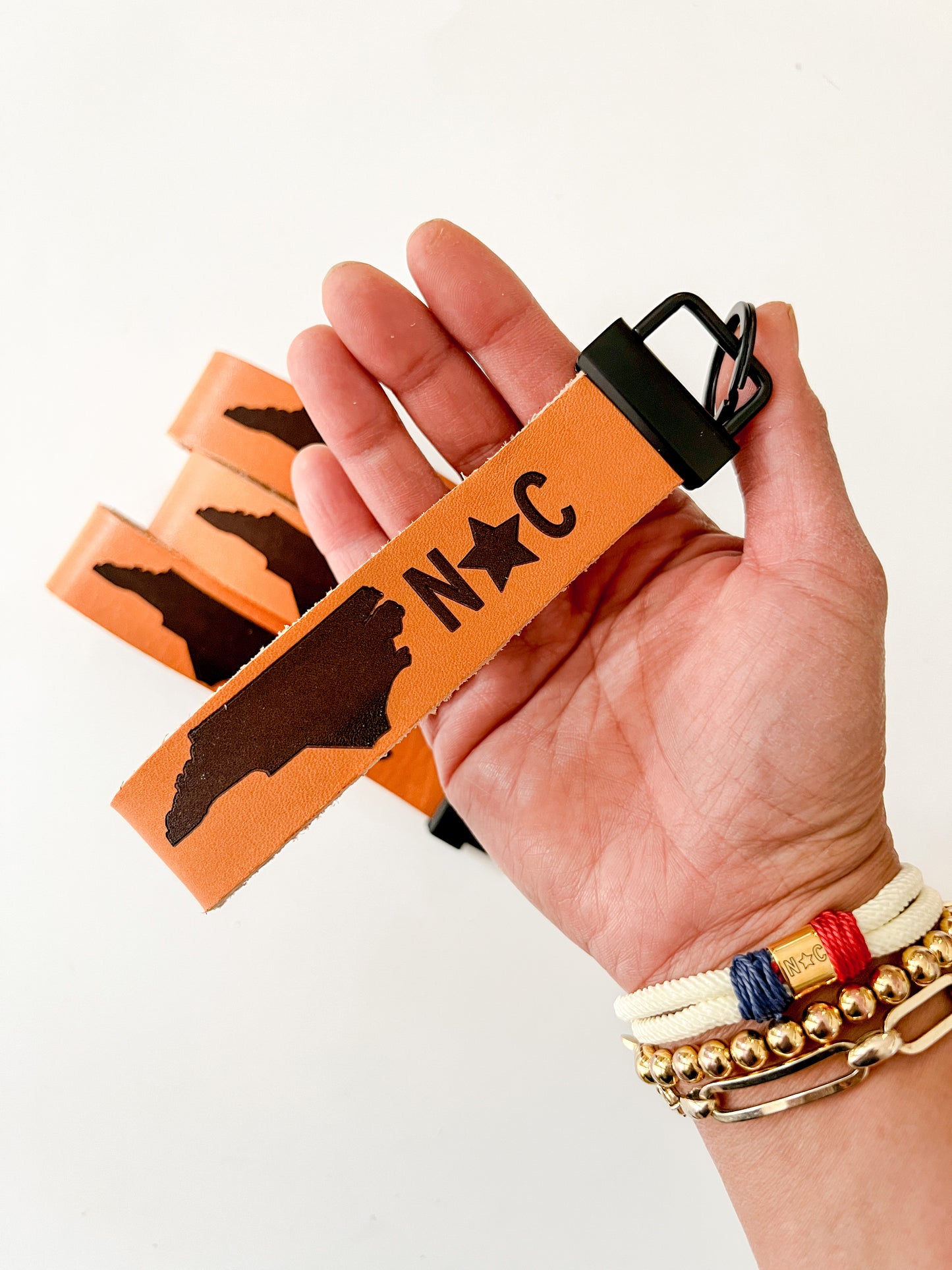 NC Leather Wristlet Keychain