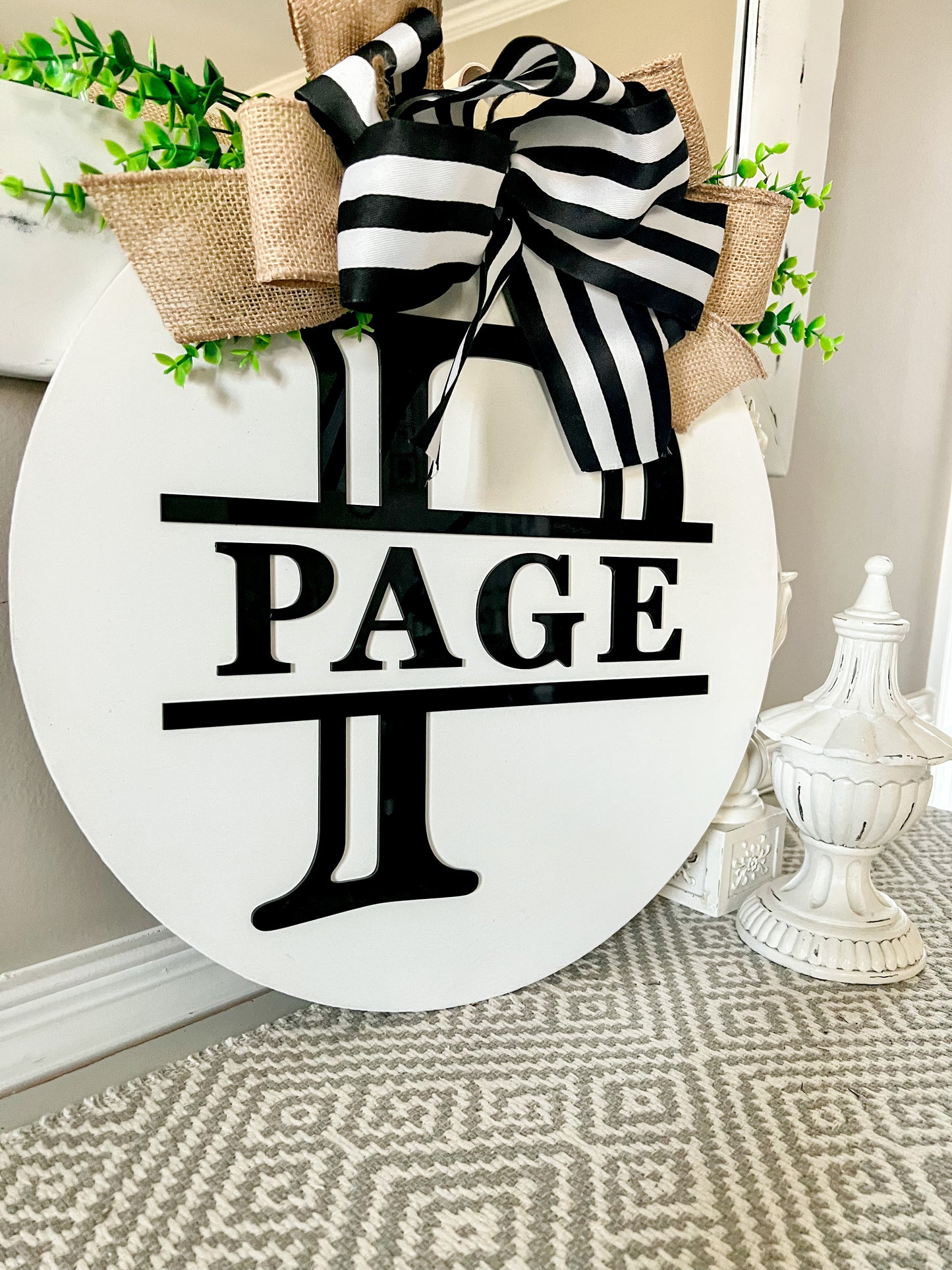 Split Monogrammed Door Hanger