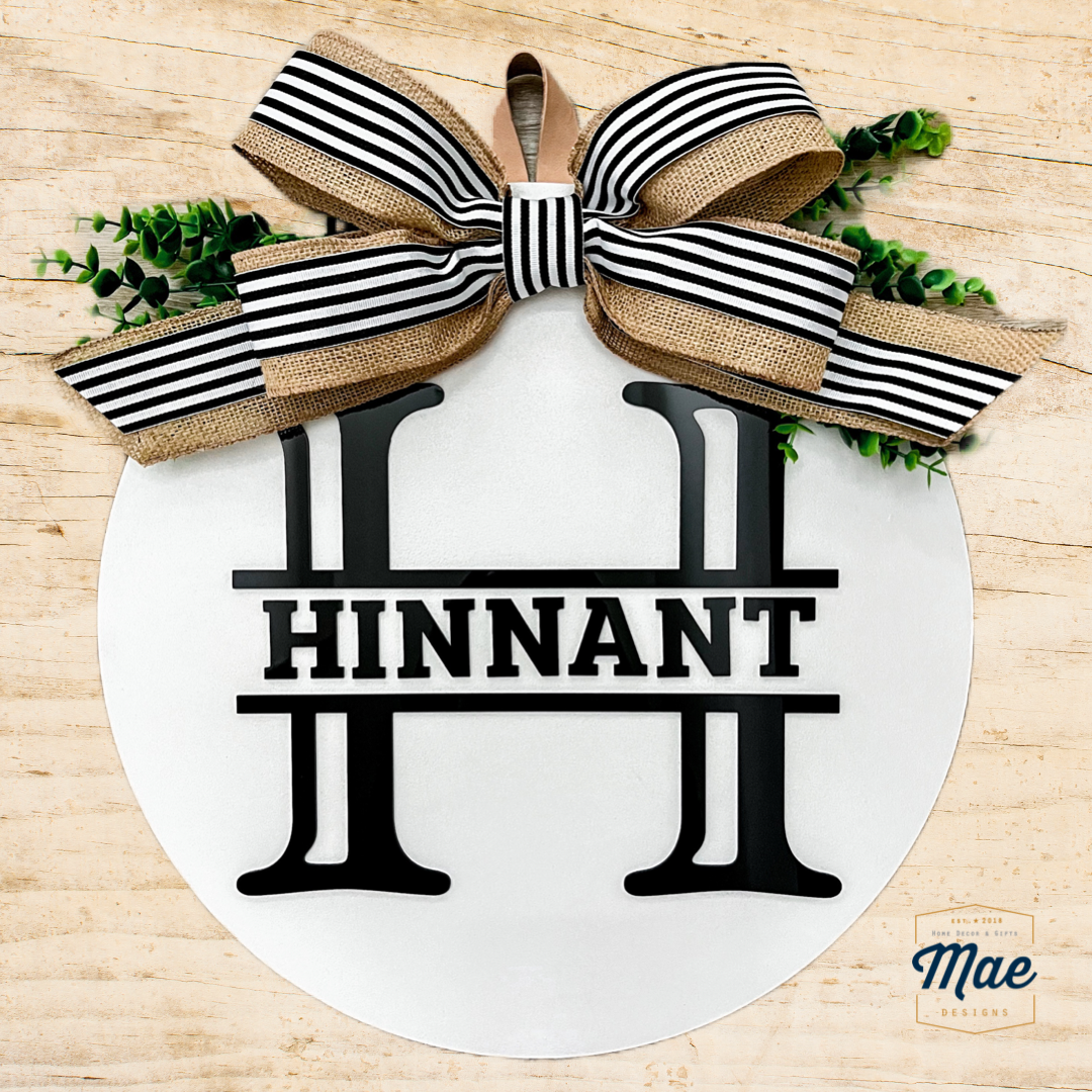 Split Monogrammed Door Hanger