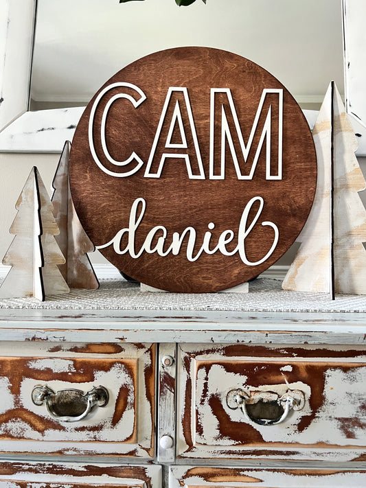 Modern Nursery Round Sign