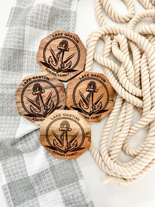 Custom Anchor Themed Coasters (Set of 4)