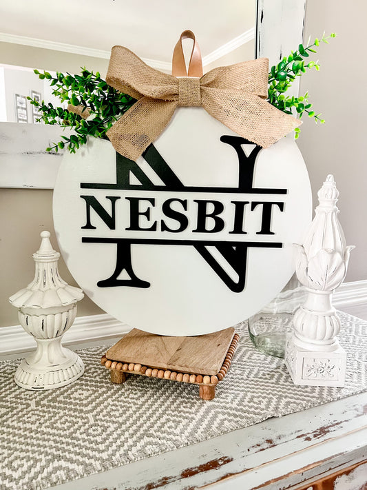 Split Monogrammed Door Hanger