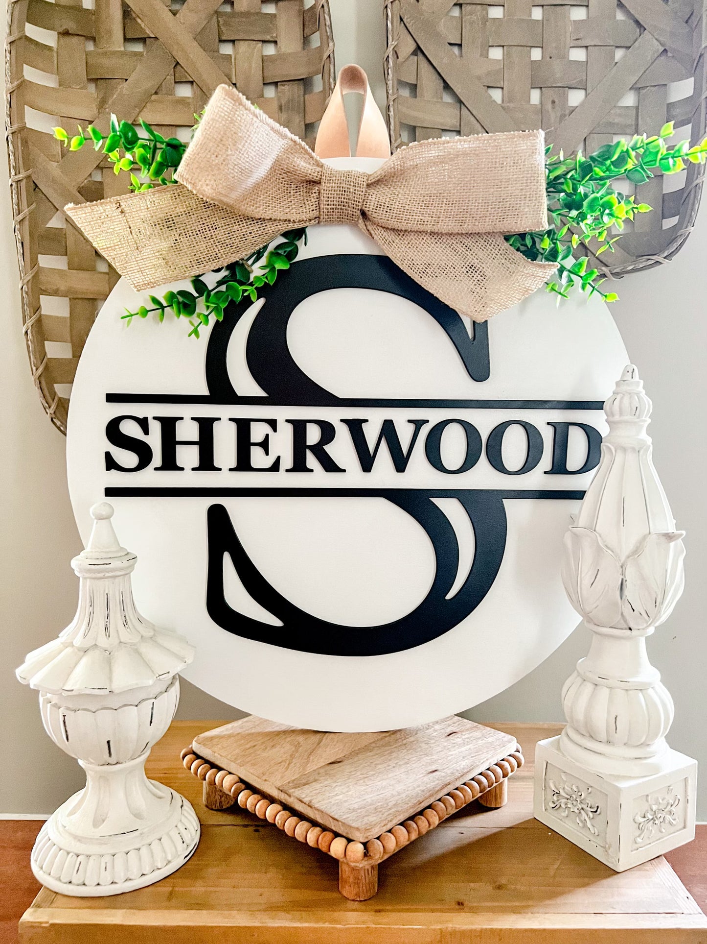 Split Monogrammed Door Hanger