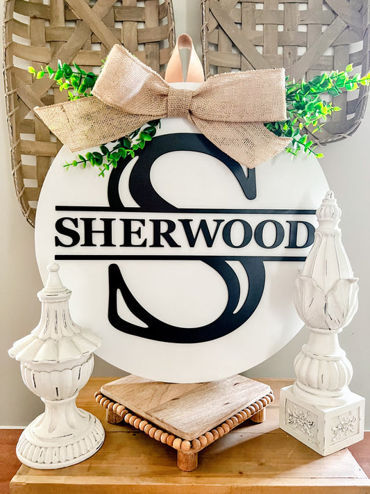 Split Monogrammed Door Hanger