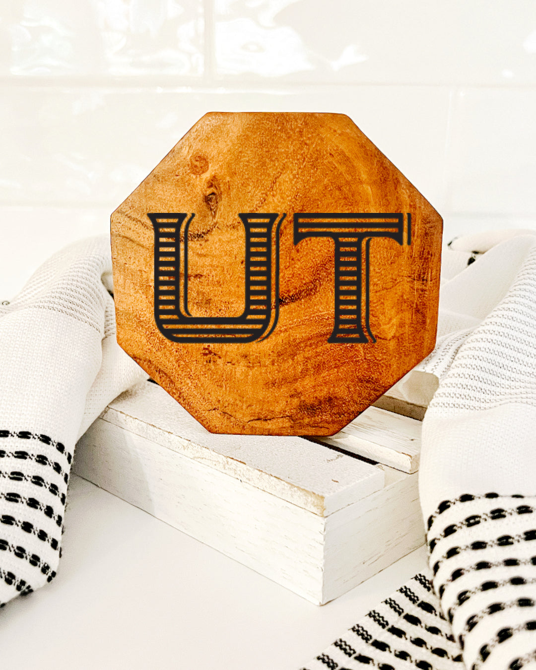 UT Vintage Lettering Engraved Coaster