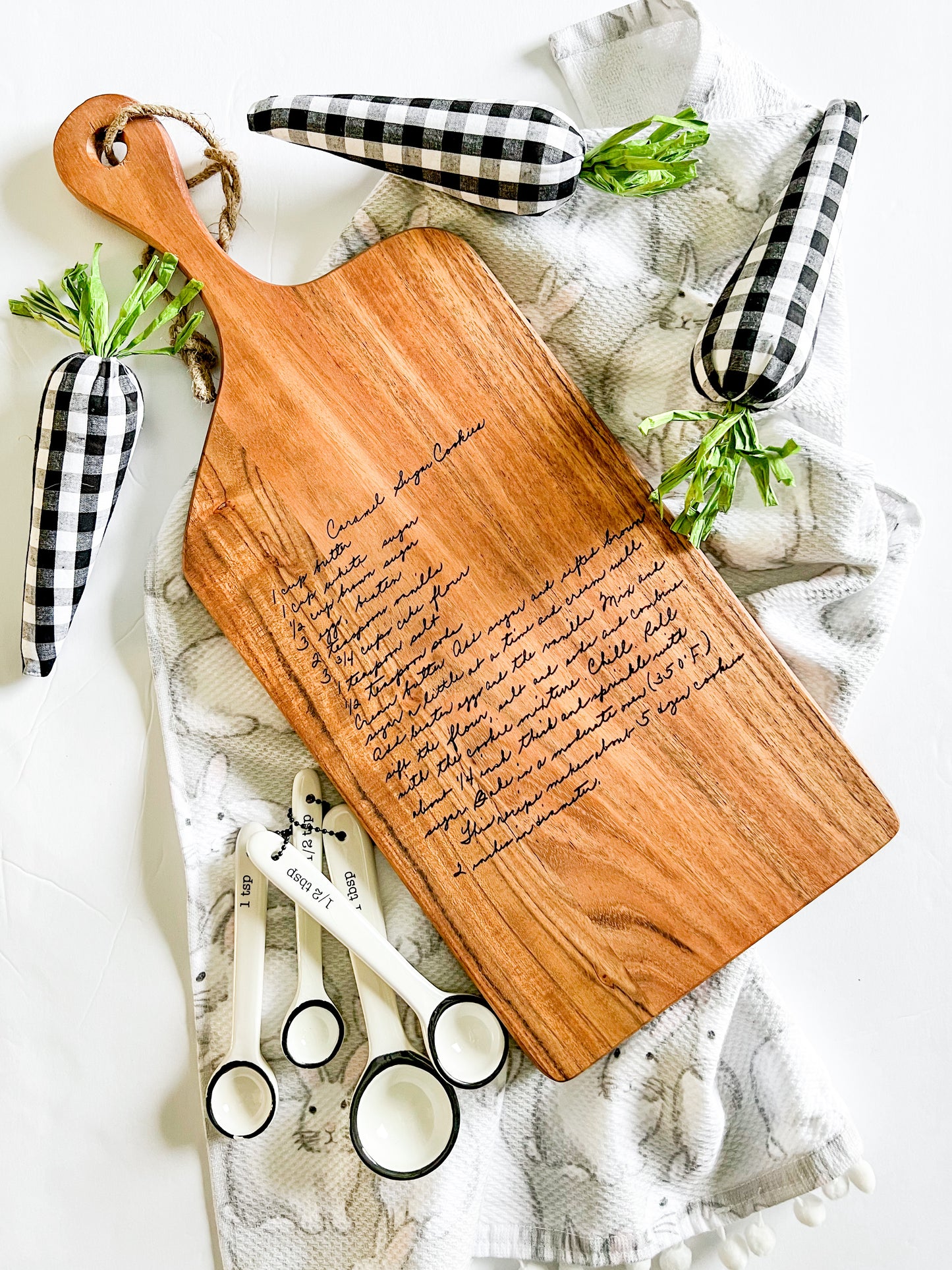 Acacia Wood Artisan Serving Board with Handle