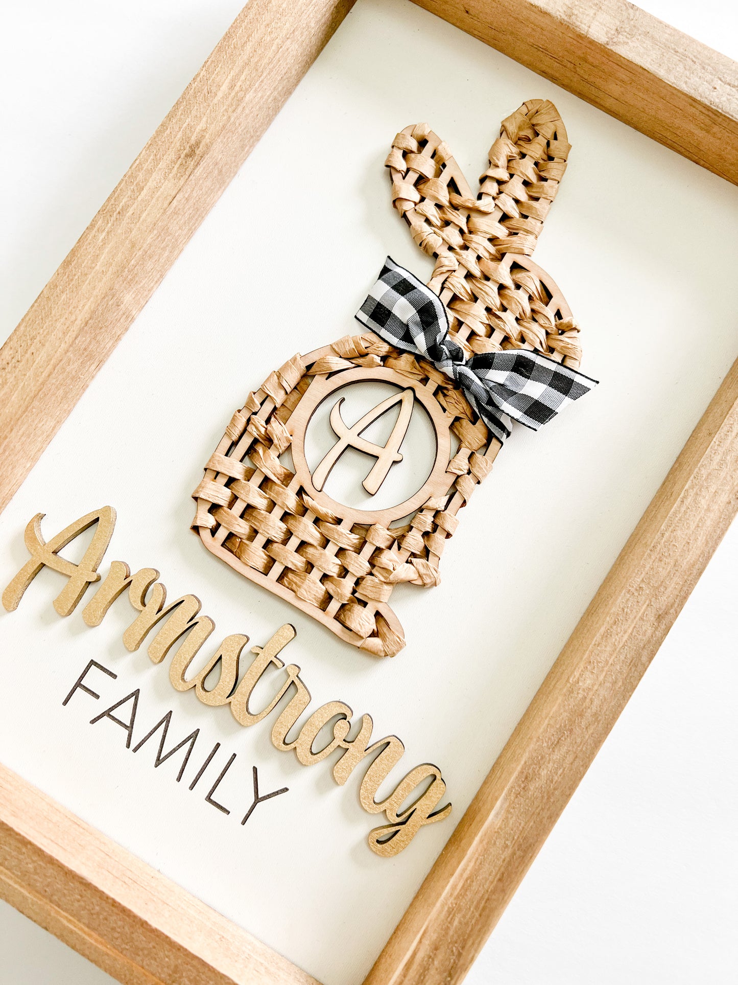 Monogrammed Bunny Framed Sign