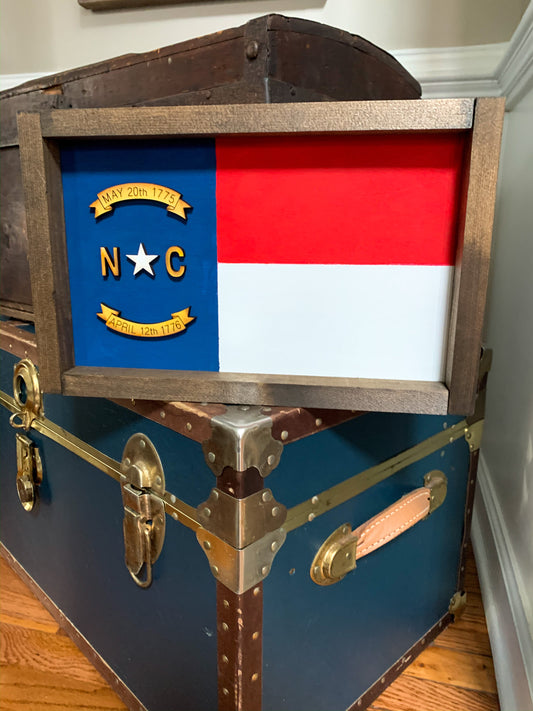 NC Wooden Framed Flag