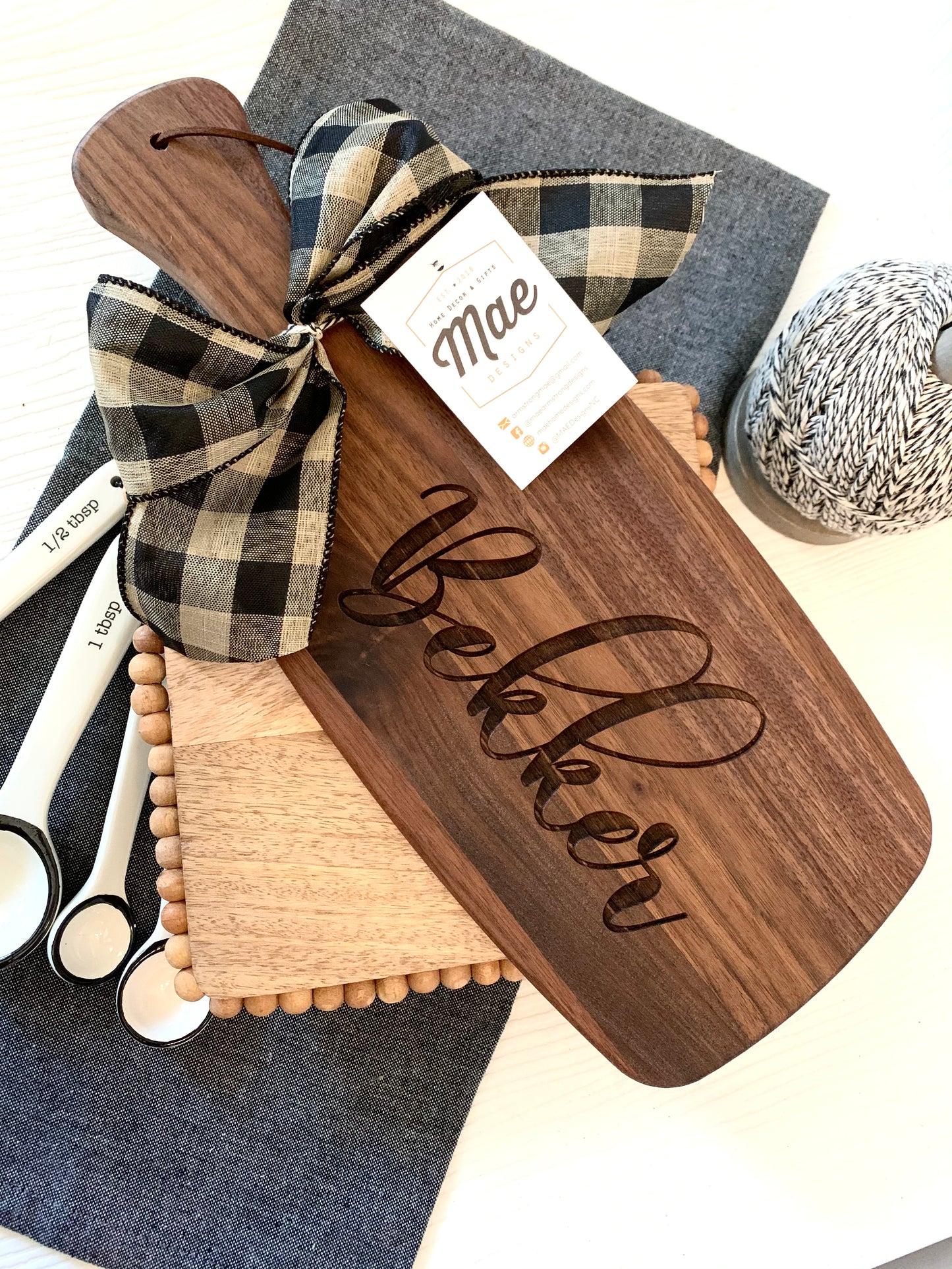 Petite Walnut Wood Serving Board with Handle
