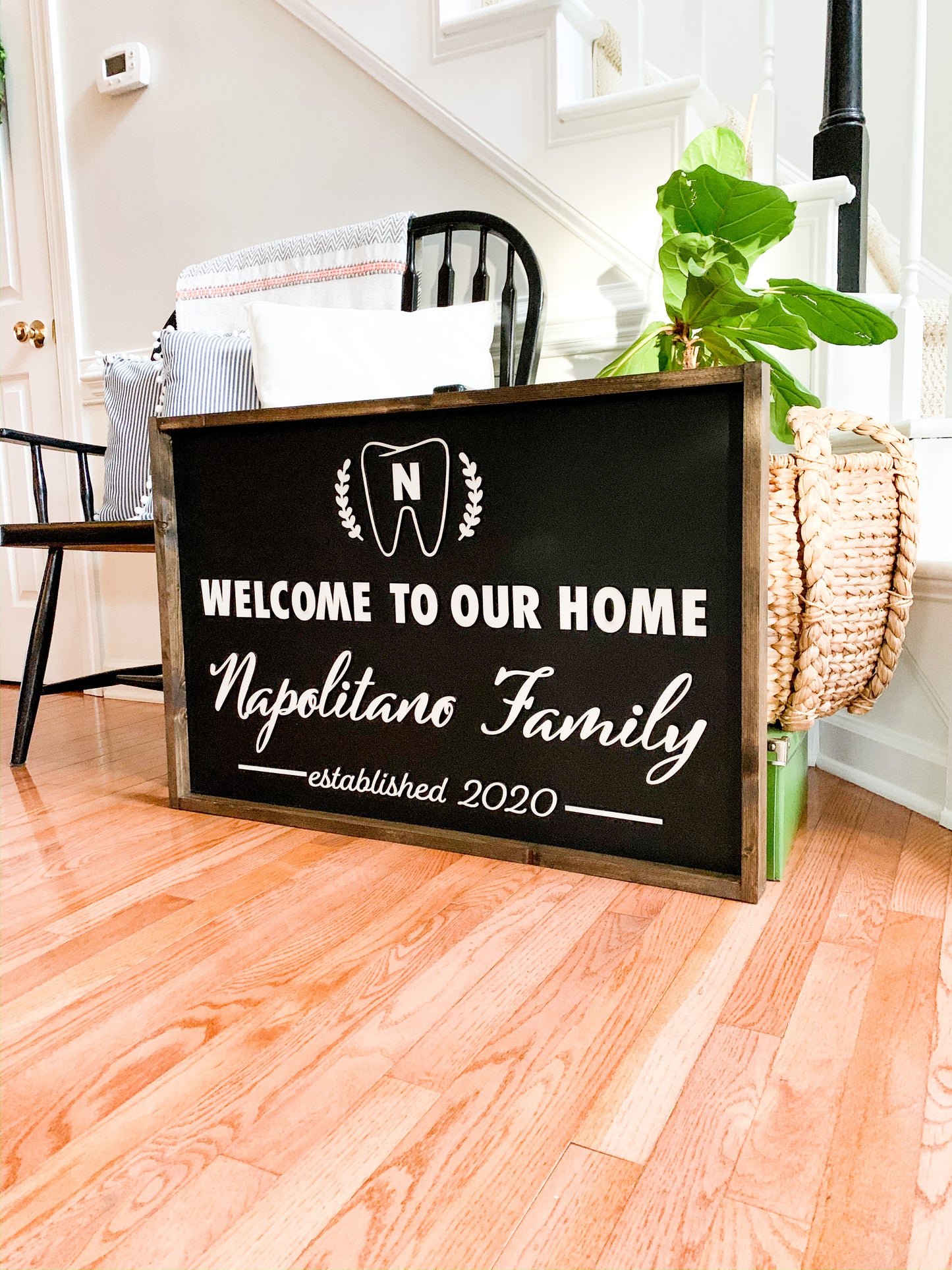 Framed Monogrammed Family Sign 36"x24"