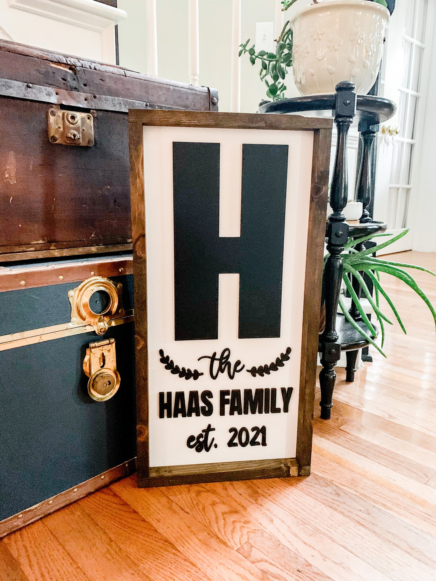 Monogram Family Sign 12”x24”