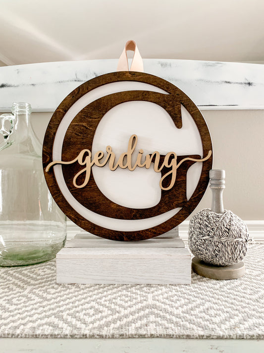 Petite Monogrammed Round Sign