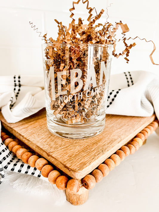 Mebane Hometown Rocks Glass