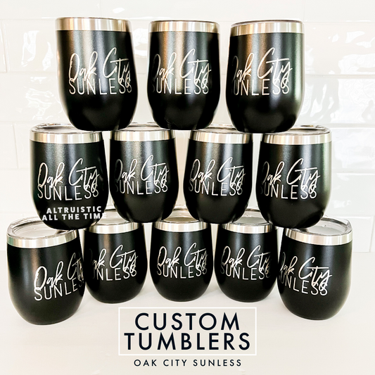 Custom Engraved Wood Grain Wine Tumbler