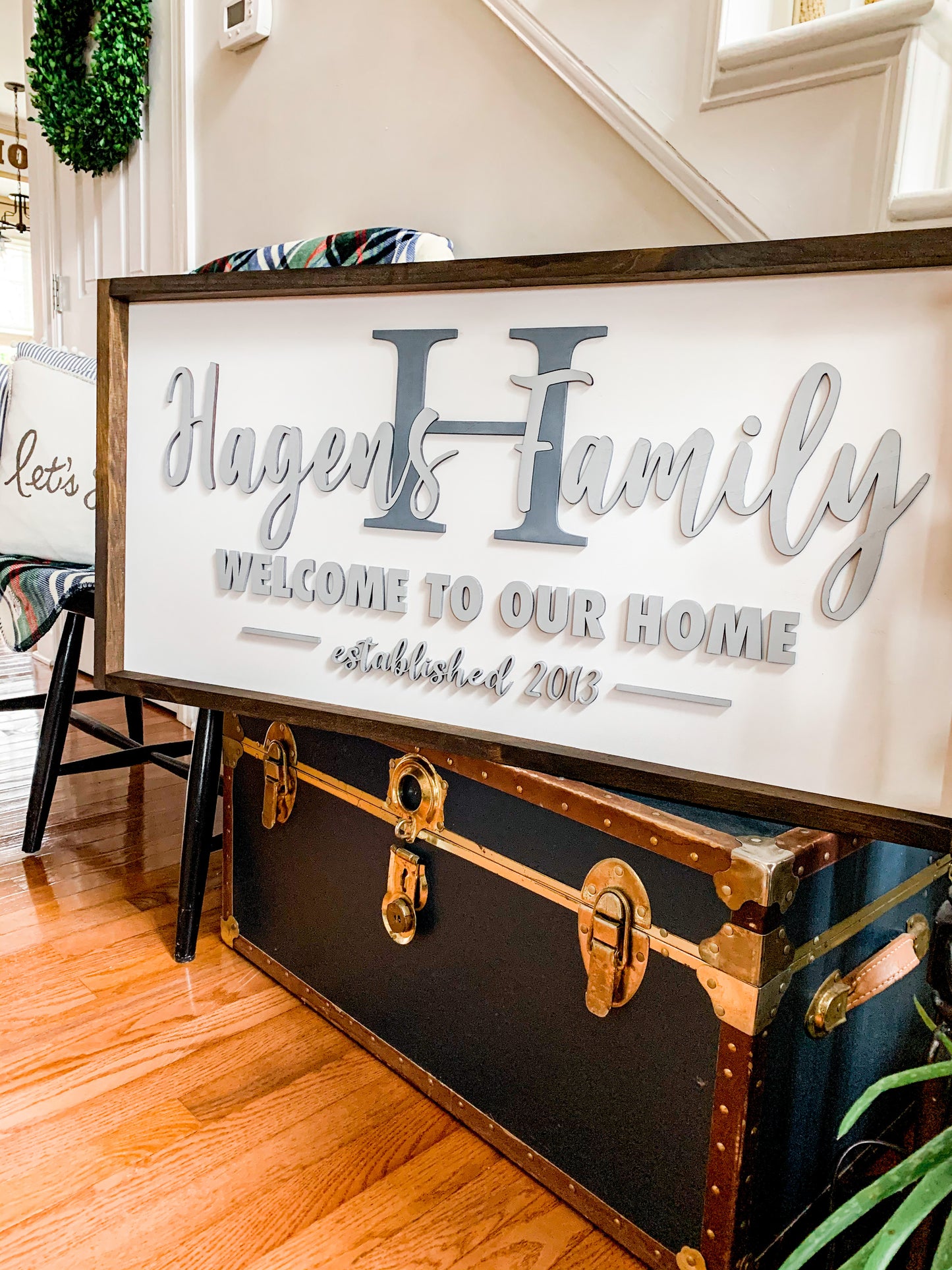 Welcome to Our Home Family Sign 18" x 36"