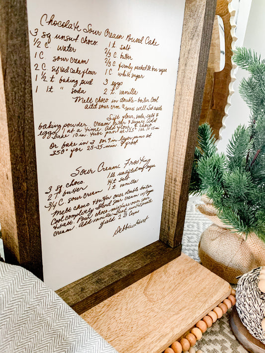 Engraved Family Recipe 9”x14”