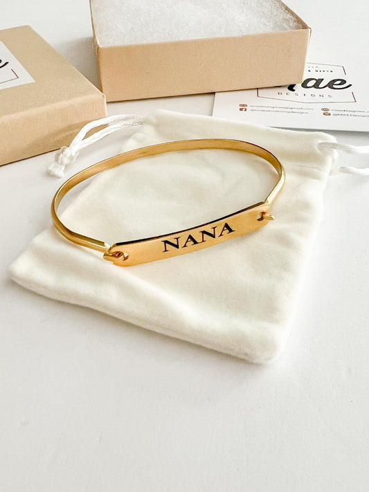 Custom Engraved Classic Bar Bangle