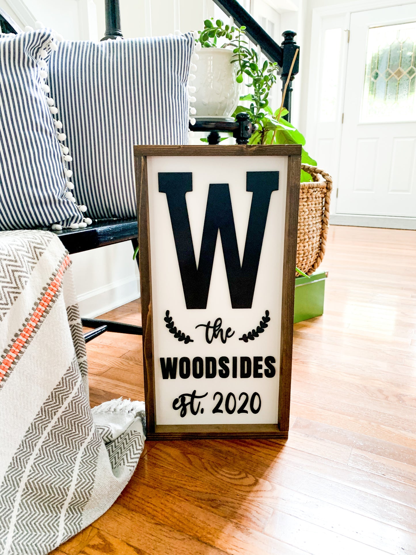 Monogram Family Sign 12”x24”
