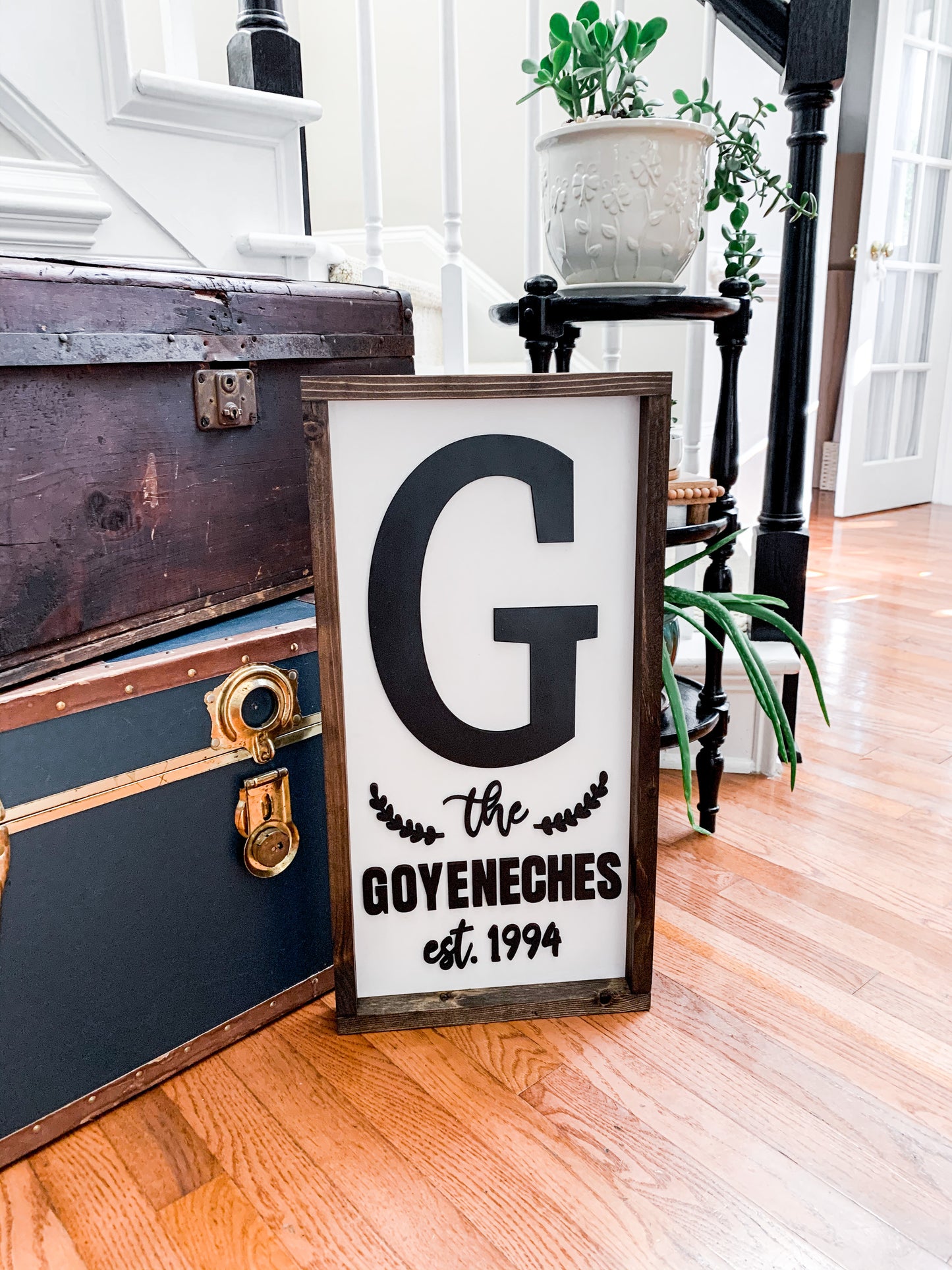 Monogram Family Sign 12”x24”