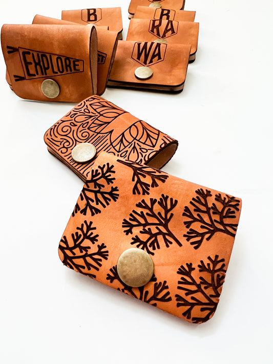 Patterned Leather Cord Organizer